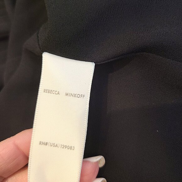 Rebecca Minkoff Black Wrap Top Blouse – Tie Back – Long Sleeve – Size M - Picture 8 of 8